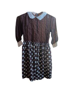 True Vintage Girls 10 Dress 1970's Veruca Salt Kate Greenaway Keepsake Sheer